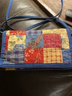 Patchwork Quilted Crossbody Bag in Blue and Multicolor